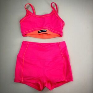 Honeycut IMPACT TOP & ROCK ME SHORTS Dance Set Child Medium CM Pink Orange Set